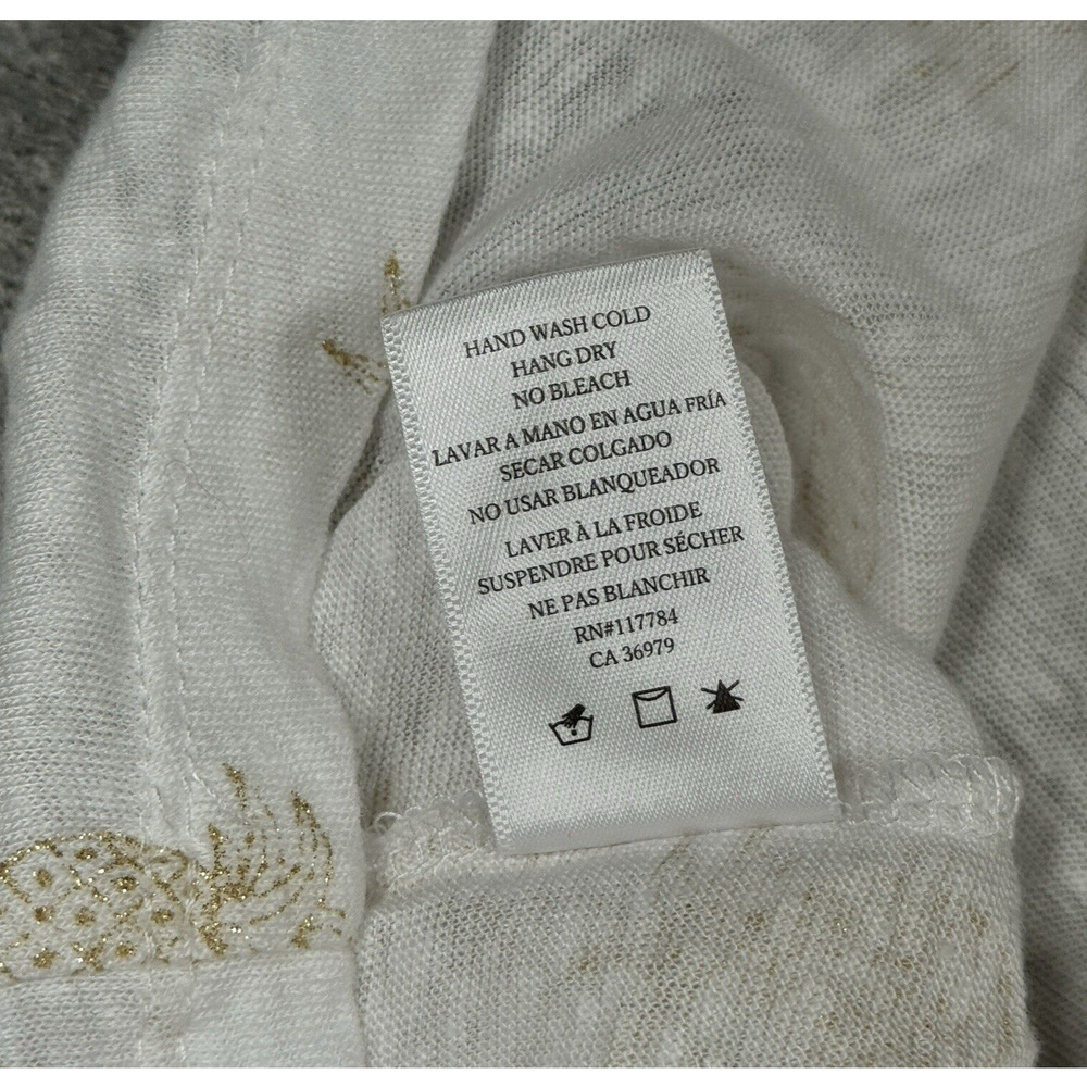 Rails Shirt Womens Large Billie Top White Gold Pineapples Cropped Neutral Casual - Picture 10 of 11